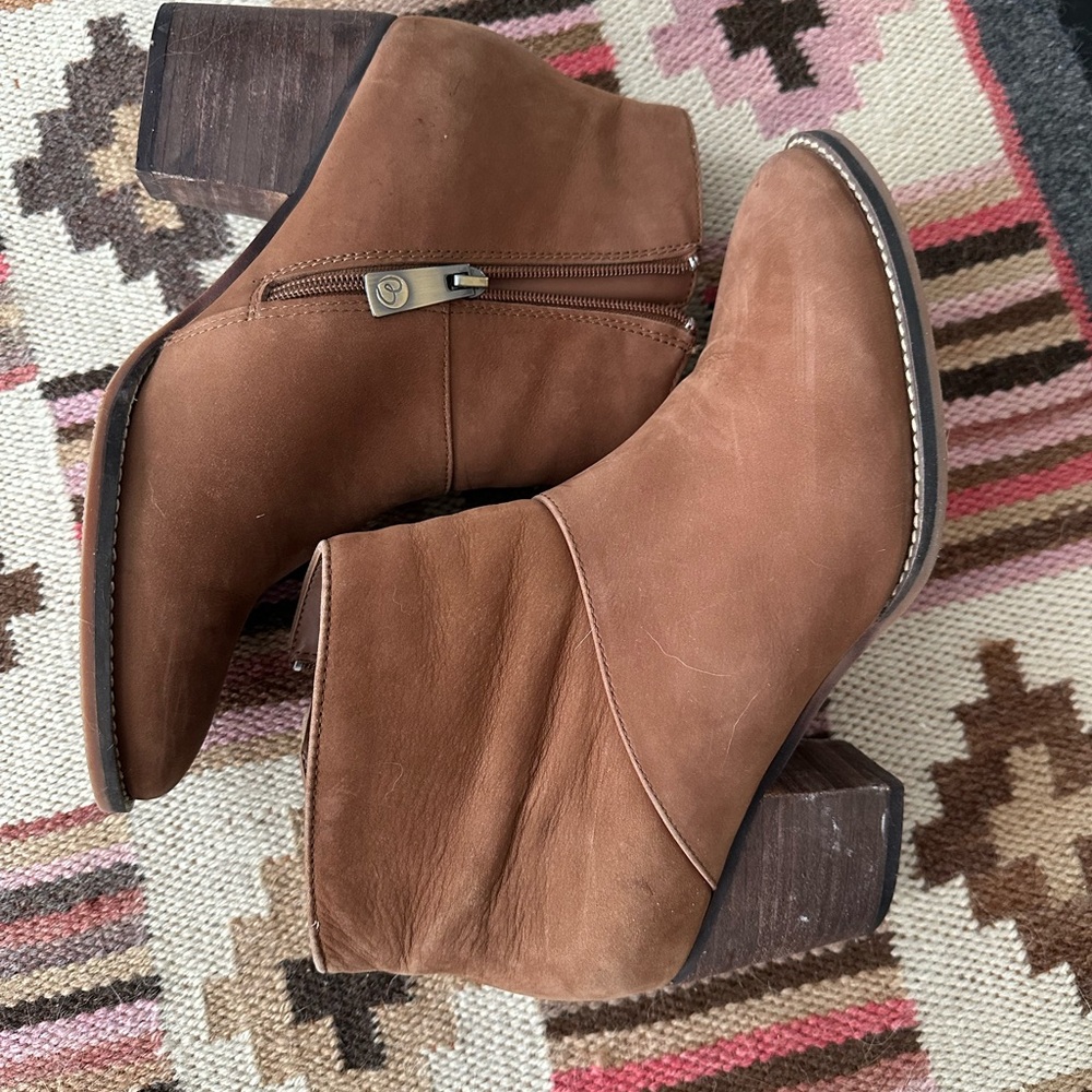 Blonde waterproof tan Brown leather Ankle Boots - Picture 6 of 11
